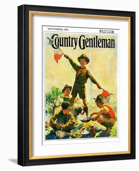 "Boy Scouts," Country Gentleman Cover, September 1, 1930-William Meade Prince-Framed Giclee Print