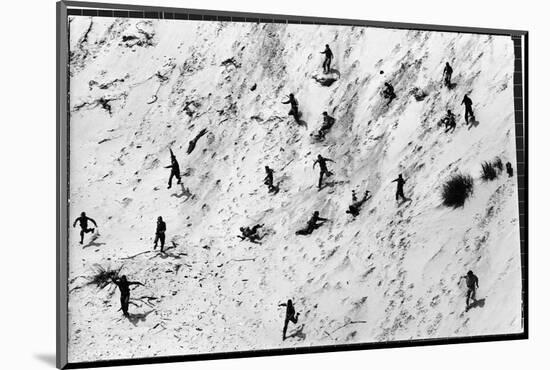 Boy Scouts Racing Down a Dune at the Indiana Dunes-Michael Rougier-Mounted Photographic Print