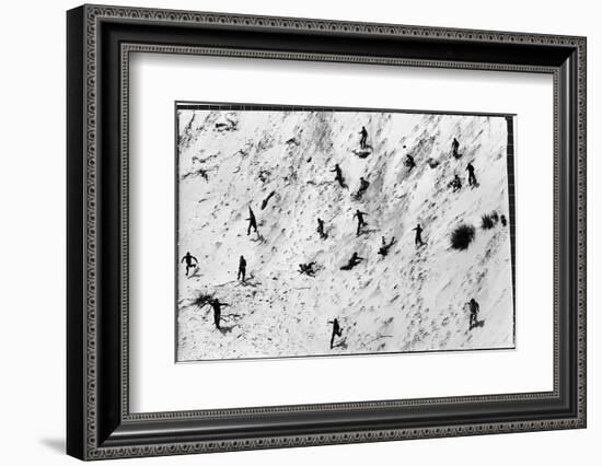 Boy Scouts Racing Down a Dune at the Indiana Dunes-Michael Rougier-Framed Photographic Print
