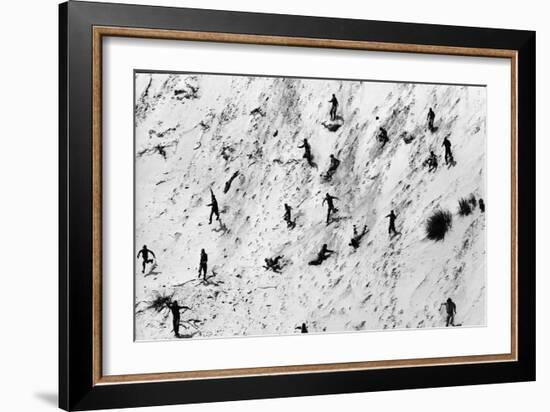 Boy Scouts Racing Down a Dune at the Indiana Dunes-Michael Rougier-Framed Giclee Print