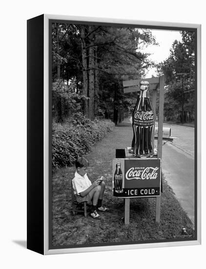 Boy Selling Coca-Cola from Roadside Stand-Alfred Eisenstaedt-Framed Premier Image Canvas