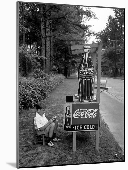 Boy Selling Coca-Cola from Roadside Stand-Alfred Eisenstaedt-Mounted Photographic Print