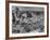 Boy Sitting on Rock Ledge Above Refugee Camp-Margaret Bourke-White-Framed Photographic Print