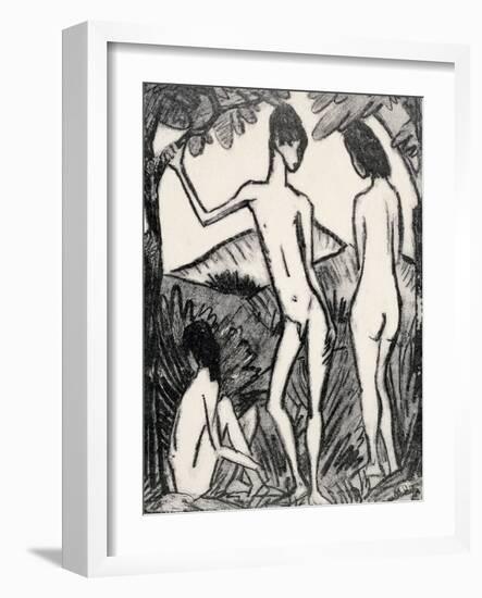 Boy Standing Between Two Girls, 1917-Otto Mueller-Framed Giclee Print