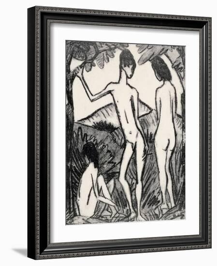 Boy Standing Between Two Girls, 1917-Otto Mueller-Framed Giclee Print