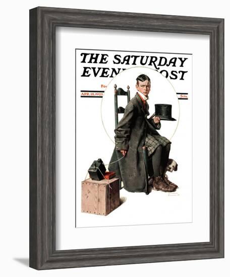 "Boy Taking His Self-Portrait" Saturday Evening Post Cover, April 18,1925-Norman Rockwell-Framed Giclee Print