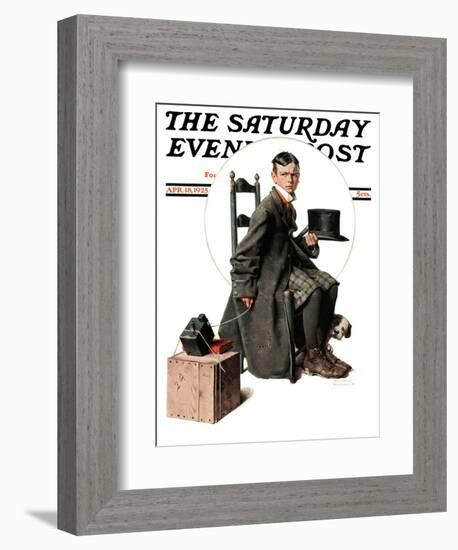 "Boy Taking His Self-Portrait" Saturday Evening Post Cover, April 18,1925-Norman Rockwell-Framed Giclee Print