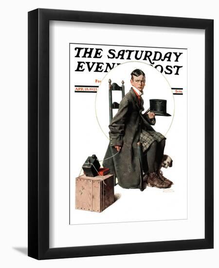 "Boy Taking His Self-Portrait" Saturday Evening Post Cover, April 18,1925-Norman Rockwell-Framed Giclee Print