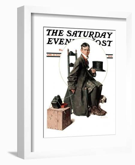 "Boy Taking His Self-Portrait" Saturday Evening Post Cover, April 18,1925-Norman Rockwell-Framed Giclee Print