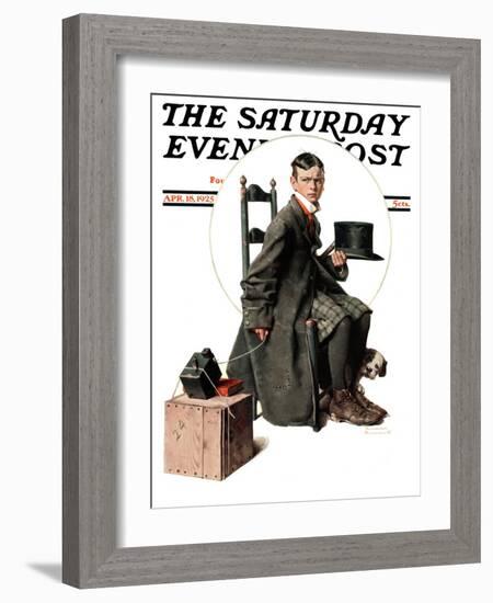 "Boy Taking His Self-Portrait" Saturday Evening Post Cover, April 18,1925-Norman Rockwell-Framed Giclee Print