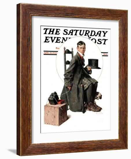 "Boy Taking His Self-Portrait" Saturday Evening Post Cover, April 18,1925-Norman Rockwell-Framed Giclee Print