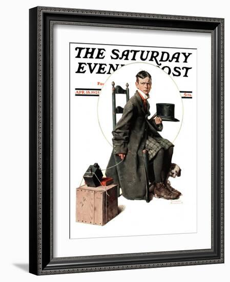 "Boy Taking His Self-Portrait" Saturday Evening Post Cover, April 18,1925-Norman Rockwell-Framed Giclee Print