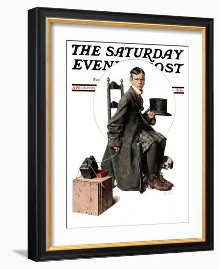 "Boy Taking His Self-Portrait" Saturday Evening Post Cover, April 18,1925-Norman Rockwell-Framed Giclee Print