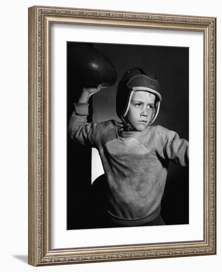 Boy Throwing a Football-Bettmann-Framed Photographic Print