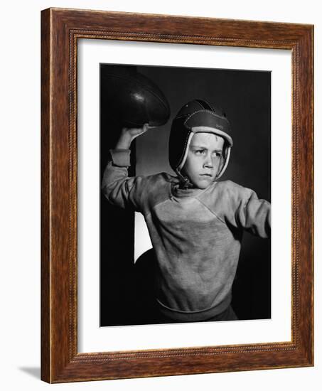 Boy Throwing a Football-Bettmann-Framed Photographic Print