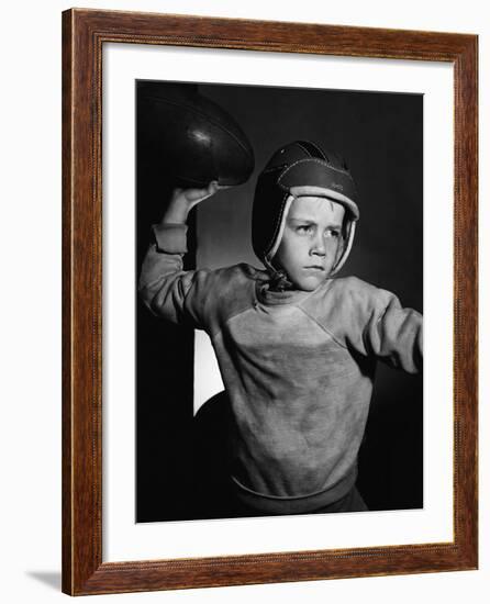Boy Throwing a Football-Bettmann-Framed Photographic Print