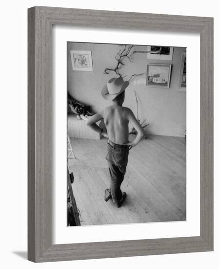 Boy Viewing Local Art Exhibit-Grey Villet-Framed Photographic Print