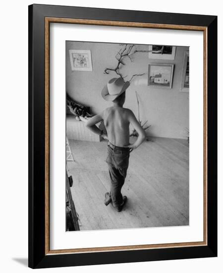 Boy Viewing Local Art Exhibit-Grey Villet-Framed Photographic Print