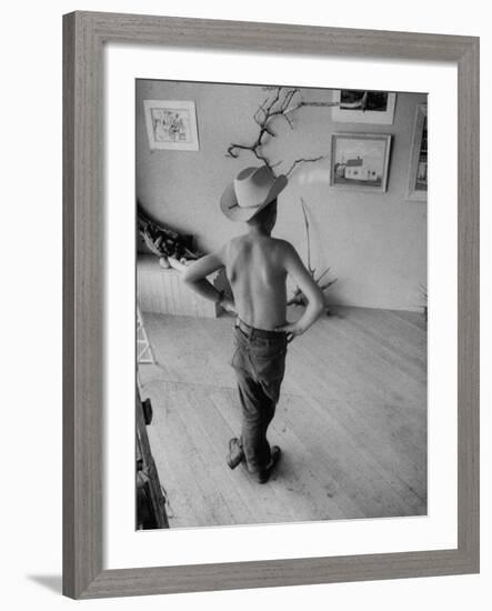 Boy Viewing Local Art Exhibit-Grey Villet-Framed Photographic Print