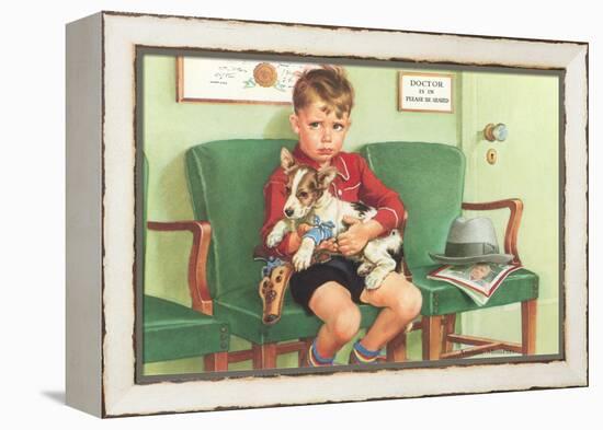 Boy Waiting at Vet's-null-Framed Stretched Canvas