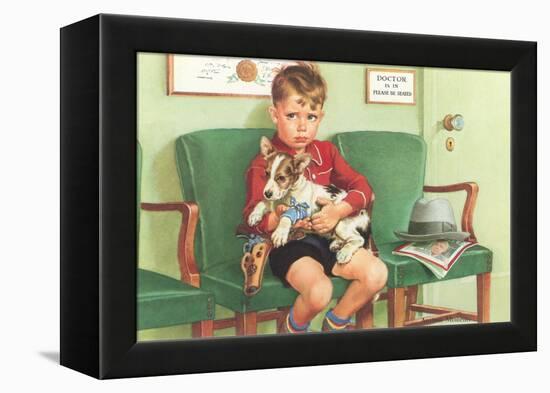 Boy Waiting at Vet's-null-Framed Stretched Canvas