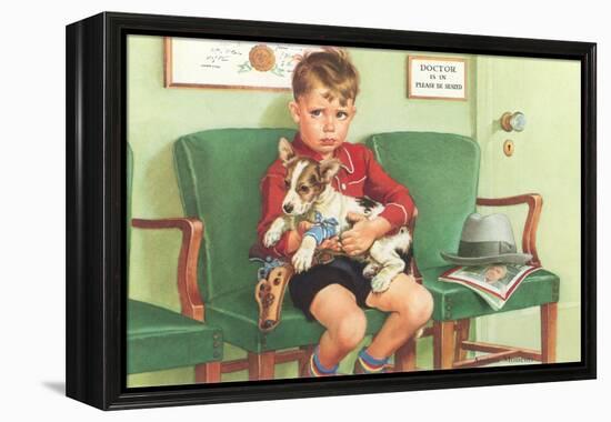 Boy Waiting at Vet's-null-Framed Stretched Canvas