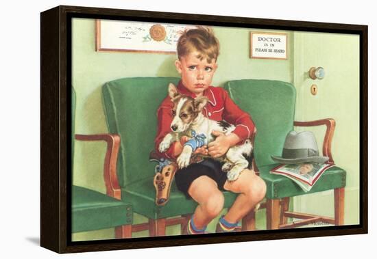 Boy Waiting at Vet's-null-Framed Stretched Canvas