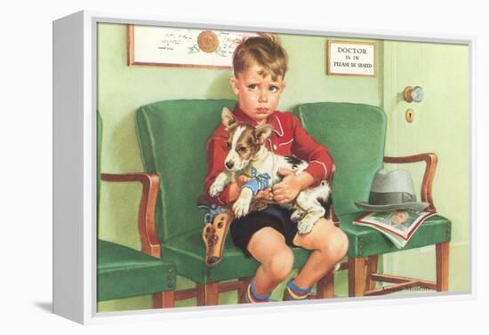 Boy Waiting at Vet's-null-Framed Stretched Canvas