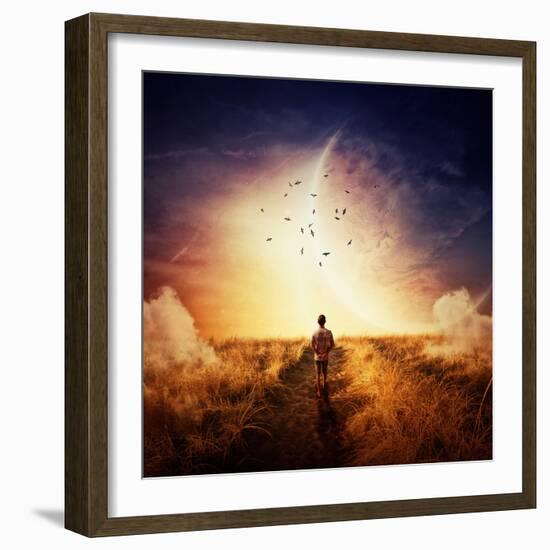 Boy Walking-Bordeianu Andrei-Framed Photographic Print