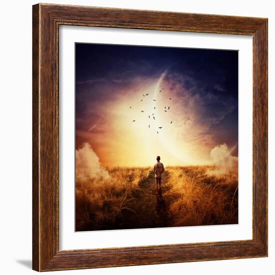 Boy Walking-Bordeianu Andrei-Framed Photographic Print