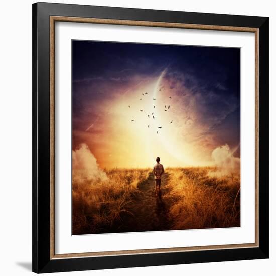 Boy Walking-Bordeianu Andrei-Framed Photographic Print