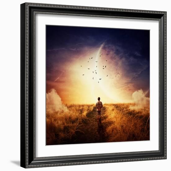 Boy Walking-Bordeianu Andrei-Framed Photographic Print