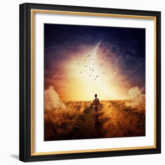 Boy Walking-Bordeianu Andrei-Framed Photographic Print