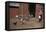 Boy Watching Geese Leave Barn-William P. Gottlieb-Framed Premier Image Canvas