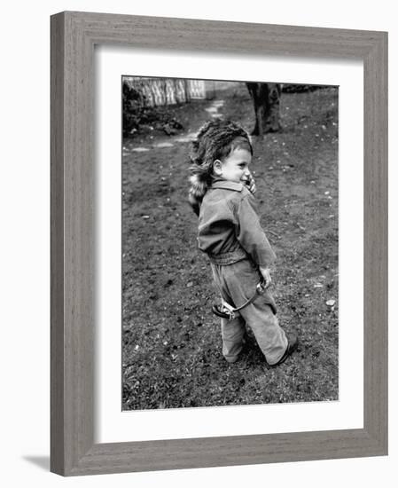 Boy Wearing a Davey Crockett Hat-Ralph Morse-Framed Photographic Print