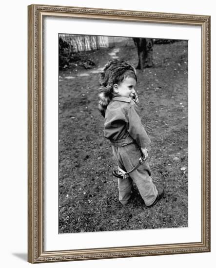 Boy Wearing a Davey Crockett Hat-Ralph Morse-Framed Photographic Print