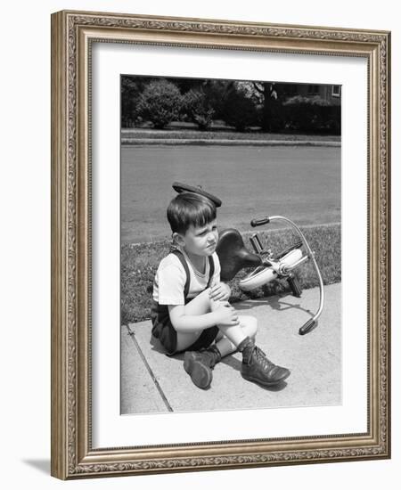 Boy Who Has Fallen Off Bicycle-Philip Gendreau-Framed Photographic Print