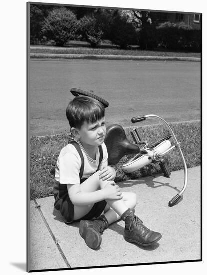 Boy Who Has Fallen Off Bicycle-Philip Gendreau-Mounted Photographic Print