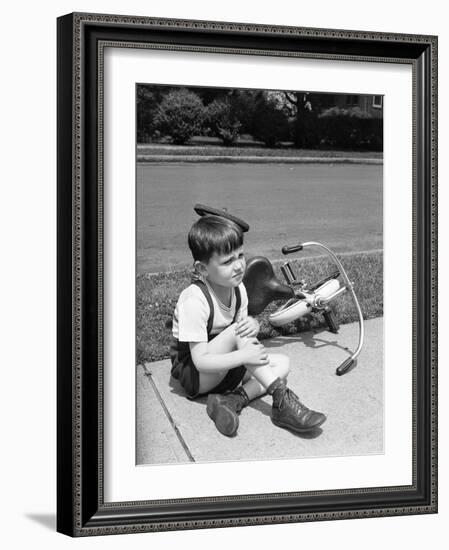 Boy Who Has Fallen Off Bicycle-Philip Gendreau-Framed Photographic Print