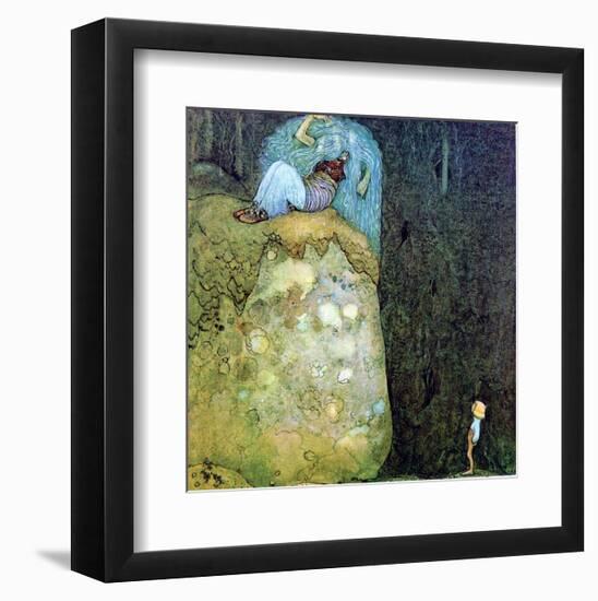 Boy Who Was Not Afraid of Trolls-John Bauer-Framed Art Print