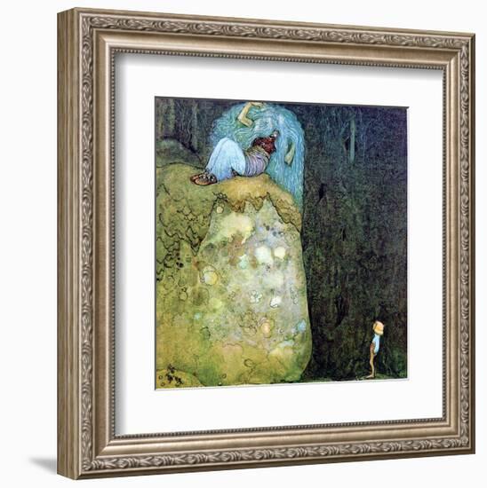 Boy Who Was Not Afraid of Trolls-John Bauer-Framed Art Print