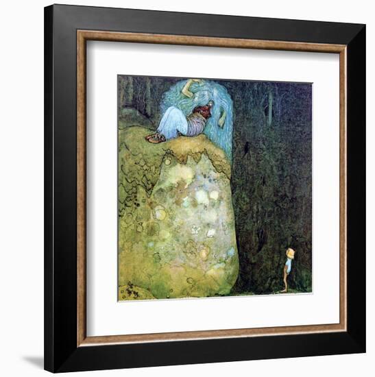 Boy Who Was Not Afraid of Trolls-John Bauer-Framed Art Print