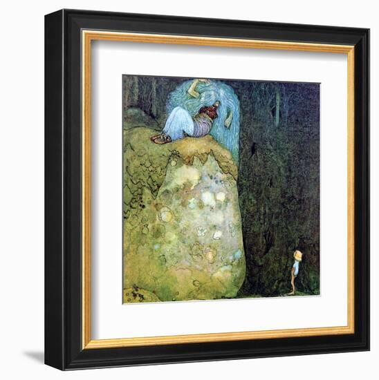 Boy Who Was Not Afraid of Trolls-John Bauer-Framed Art Print