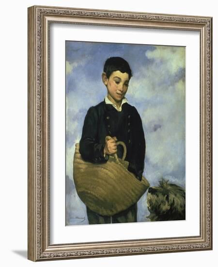 Boy with a Basket and Dog, 1860-Edouard Manet-Framed Giclee Print