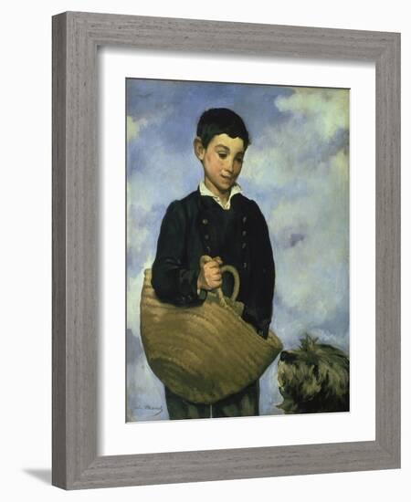 Boy with a Basket and Dog, 1860-Edouard Manet-Framed Giclee Print