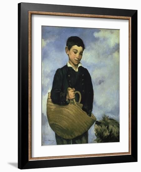 Boy with a Basket and Dog, 1860-Edouard Manet-Framed Giclee Print