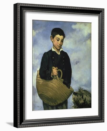 Boy with a Basket and Dog, 1860-Edouard Manet-Framed Giclee Print