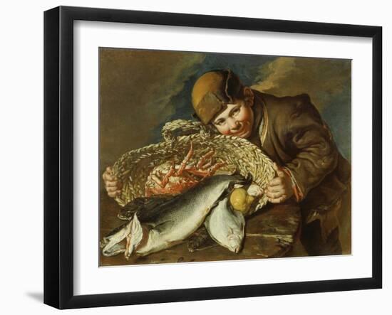 Boy with a basket full of sea food-Giacomo Ceruti-Framed Giclee Print