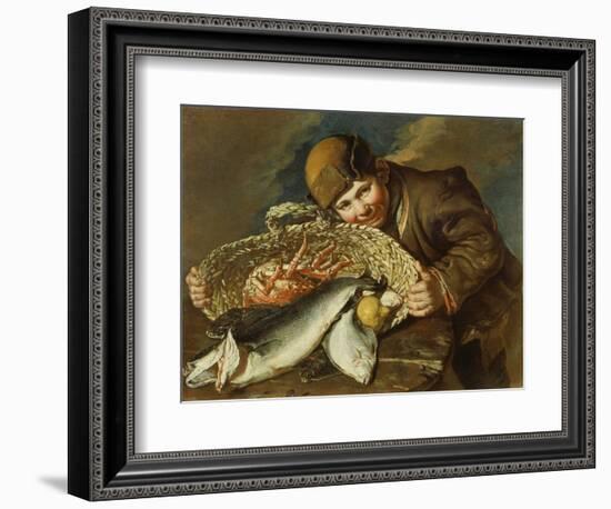 Boy with a basket full of sea food-Giacomo Ceruti-Framed Giclee Print