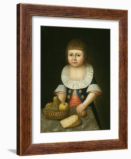 Boy with a Basket of Fruit, c.1790-American School-Framed Giclee Print